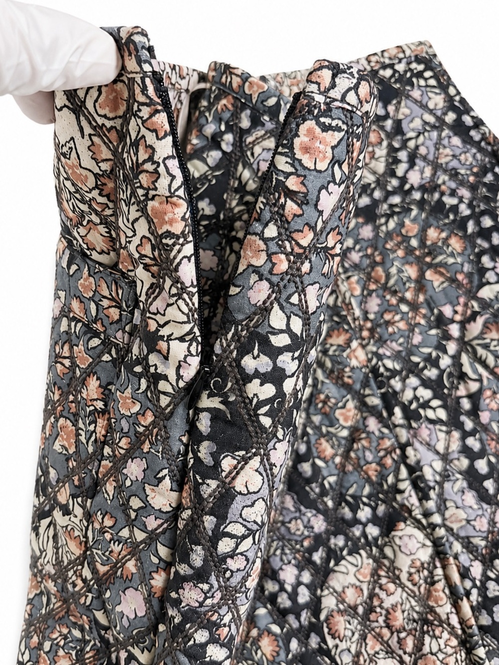 Free People Quilted Floral Patchwork Mini Skirt NWT Size 10 Boho Cottagecore - Picture 5 of 9